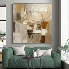 Load image into Gallery viewer, Neutral Toned Abstract Blocks Acrylic Art - Great for Minimalist Home Office & Rustic - style Library LargeART0610