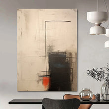 Load image into Gallery viewer, Black, White, and Red Abstract Canvas Painting, Great for Bold Living Room & Creative Agency LargeART1291