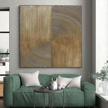 Load image into Gallery viewer, Golden Curved Lines Art for Luxury Hotel Lobby & Modern Art - Lover’s Bedroom LargeART0885