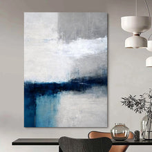 Load image into Gallery viewer, Blue & Gray Minimalist Horizon Acrylic Art, Ideal for Yoga Studio & Bedroom LargeART1020