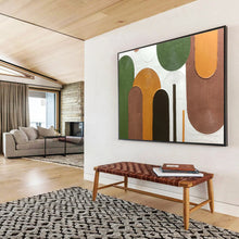 Load image into Gallery viewer, Textured Colorful Arches Abstract Painting on Canvas - “Earth’s Rainbow” DKH593