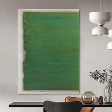 Load image into Gallery viewer, Large - Format Hand - painted Textured Green Simplicity Acrylic Art for Minimalist Entryways LargeART0210