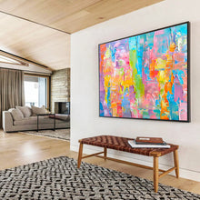 Load image into Gallery viewer, Colorful Block - Style Abstract Painting On Canvas DKH397