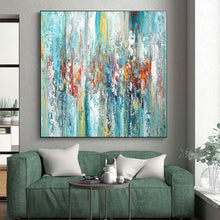 Load image into Gallery viewer, Large - Scale Colorful Vertical Streaks Abstract Acrylic for Vibrant Living Room LargeART0284