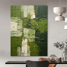 Load image into Gallery viewer, Textured Green Abstract Masterpiece, For Rustic Living Room & Art Gallery Display LargeART2277