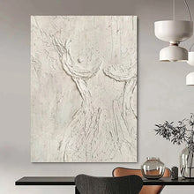 Load image into Gallery viewer, “Textured White Figure Abstract” Abstract Painting on Canvas, Artistic Wall Statement DKH989