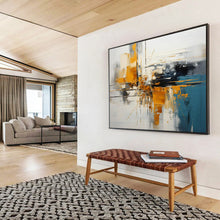 Load image into Gallery viewer, Hand - painted Large - Scale Modern Abstract Cityscape Acrylic Art for Urban - Inspired Lofts LargeART1753