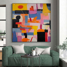 Load image into Gallery viewer, Colorful Geometric Chaos Art for Creative Studio & Vibrant Lounge LargeART0880