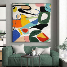 Load image into Gallery viewer, Colorful Abstract Shapes Collage Acrylic Art - Suited for Playful Kids’ Playroom & Bohemian - style Studio LargeART0635