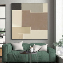 Load image into Gallery viewer, Large - Scale Neutral Tones Geometric Abstract Acrylic for Minimalist Living Room & Contemporary Office LargeART0334