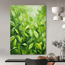 Load image into Gallery viewer, Large - Format Hand - painted Lush Green Leaves Acrylic Art for Botanical - Inspired Living Spaces LargeART0200