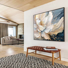 Load image into Gallery viewer, 3D Textured Floral Abstract Painting on Canvas - “Elegant Bloom” DKH703