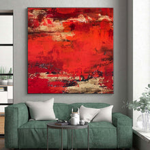 Load image into Gallery viewer, Large - Scale Red - Gold Abstract Art for Dining Room & Luxury Hotel LargeART0472