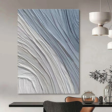 Load image into Gallery viewer, Gray & Blue Textured Abstract Painting, Perfect for Coastal Home & Calm Office LargeART1431