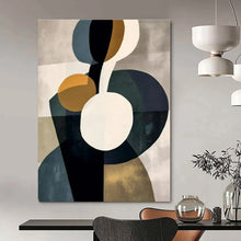 Load image into Gallery viewer, Geometric Shape Abstract in Neutrals Canvas Painting, Perfect for Scandinavian - Style Bedroom & Modern Library LargeART1249