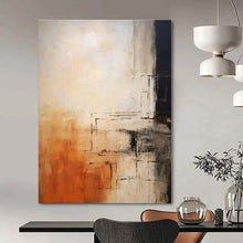 Load image into Gallery viewer, Warm - Toned Abstract with Black Lines, Perfect for Industrial - Chic Loft & Cozy Reading Nook LargeART1335