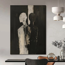Load image into Gallery viewer, Monochromatic Abstract Figures Painting, Perfect for Modern Art Lounge & Thought - Provoking Study LargeART1930