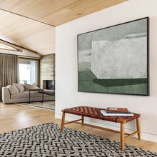 Load image into Gallery viewer, Gray - White Textured Abstract Painting on Canvas - “Silent Form” DKH611