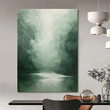 Load image into Gallery viewer, “Misty Green Forest River” - Impressionistic Abstract Acrylic DTP024