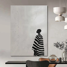 Load image into Gallery viewer, Black - White Abstract Silhouette Art, Perfect for Modern Gallery Wall & Thoughtful Study LargeART2040