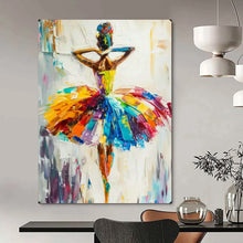 Load image into Gallery viewer, Rainbow - Colored Dancer Abstract Painting, Ideal for Girls’ Bedroom & Artistic Living Room LargeART2118