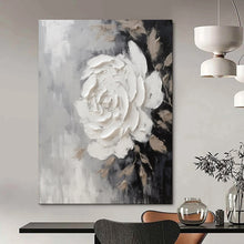 Load image into Gallery viewer, Gray & White Floral Abstract Art, Perfect for Romantic Bedroom & Sophisticated Dining Room LargeART2104
