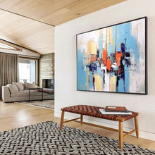 Load image into Gallery viewer, Abstract City Blocks in Bright Hues Abstract acrylic painting DLZ068