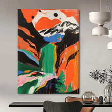 Load image into Gallery viewer, “Color - Drenched Mountain Waterfall” – Vivid Landscape Painting with Free - flowing Colors DTP105