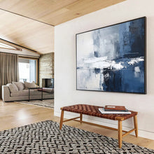 Load image into Gallery viewer, Cool Blue and Gray Urban Abstraction Abstract acrylic painting DLZ103