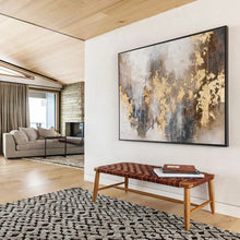 Load image into Gallery viewer, Gold - Accented Abstract Painting On Canvas DKH413
