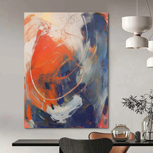 Load image into Gallery viewer, “Dynamic Orange and Blue Swirls” – Energetic Abstract with Bold Color Movement DTP133