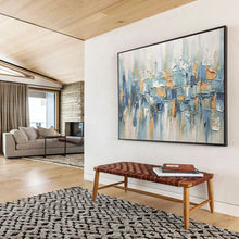 Load image into Gallery viewer, Abstract Cityscape Textured Painting on Canvas - “Urban Rhythm” DKH685