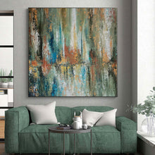 Load image into Gallery viewer, Hand - painted Large - sized Forest - Inspired Abstract Reflections Acrylic Art for Nature - Themed Living Rooms LargeART0049
