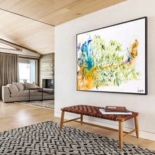 Load image into Gallery viewer, Vibrant Floral & Butterfly Abstract Painting on Canvas DKH537