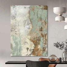 Load image into Gallery viewer, Textured Green & Brown Abstract Canvas Painting 2, Ideal for Farmhouse Dining Room & Bohemian Bedroom LargeART1268