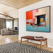Load image into Gallery viewer, Abstract Interior with Geometric Shapes Painting on Canvas - “Modern Spaces” DKH640