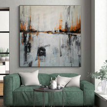 Load image into Gallery viewer, Large - Scale Orange & Gray Abstract Acrylic Painting for Living Room & Office Decor LargeART0384