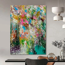 Load image into Gallery viewer, Colorful Floral Explosion Abstract Canvas Painting, Suited for Bright Kitchen & Art - Filled Café LargeART1226