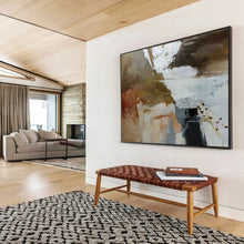 Load image into Gallery viewer, Earth - Toned Abstract Painting for Rustic Kitchen & Cozy Library DKH133
