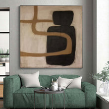 Load image into Gallery viewer, Black and Brown Curves Acrylic Art - Great for Hallway & Studio Decoration LargeART0536