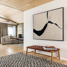 Load image into Gallery viewer, Black and Beige Abstract Ribbon Art for Elegant Hallway & Minimalist Bedroom DKH145