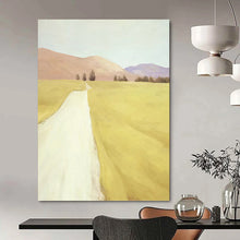 Load image into Gallery viewer, “Serene Country Road” - Yellow, Pink, and Purple Landscape Art on Canvas DKH1415
