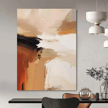 Load image into Gallery viewer, “Warm Color Abstract Flow” - Beige, Brown, White, Orange Abstract Art on Canvas DKH1243