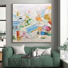 Load image into Gallery viewer, Large Colorful Textured White Abstract - Ideal for Luxury Home Gallery & High - End Design Showroom LargeART0730