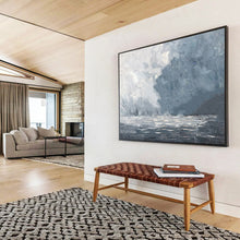 Load image into Gallery viewer, Stormy Sea Abstract - Dramatic Living Room Art LargeART1550