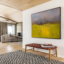 Load image into Gallery viewer, Yellow - Dominant Abstract Field Painting On Canvas DKH379
