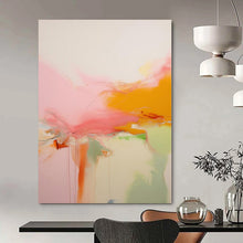 Load image into Gallery viewer, Flowing Pink - Orange Abstract Canvas Painting, Suited for Art - Filled Bedroom & Relaxing Spa LargeART1176