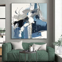 Load image into Gallery viewer, Custom Large Blue and Gray Abstract Art - Perfect for Urban Loft & Contemporary Gallery LargeART0771