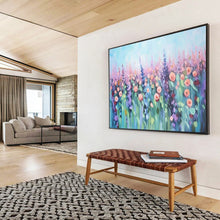 Load image into Gallery viewer, “Pastel Flower Meadow” - Soft - Hued Abstract Acrylic, For Bedroom and Yoga Studio DLZ229
