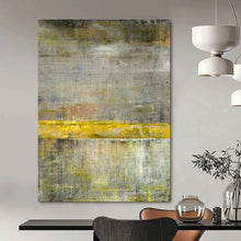Load image into Gallery viewer, Gray & Yellow Abstract Art, Suited for Industrial - Style Loft & Modern Office LargeART2294